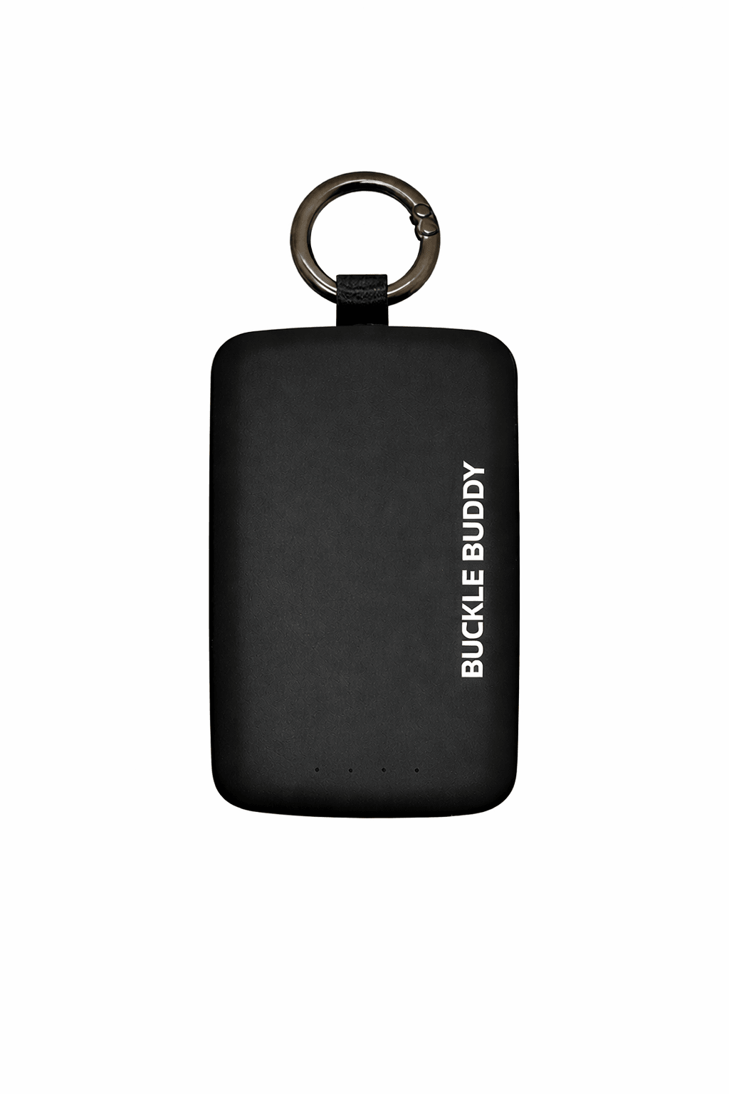 Buckle Buddy - 4000mAh Keychain Battery Mini Bank (USB Type C & Lightning) w/ Flashlight - Black/White